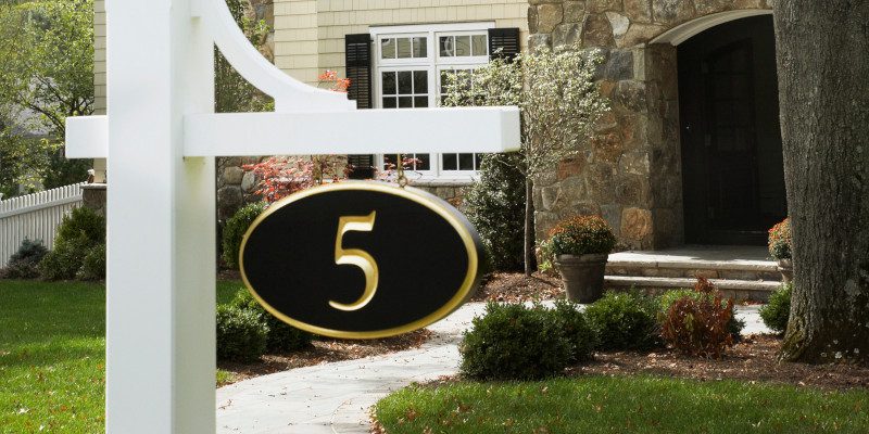 House Number Sign for Yard in Winston-Salem, North Carolina